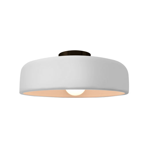 Radiance One Light Semi-Flush Mount Gloss White (outside and inside of fixture)