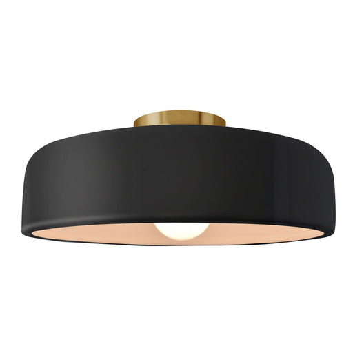 Radiance One Light Semi-Flush Mount Gloss Black w/ Matte White