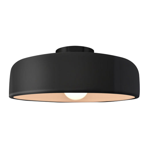 Radiance One Light Semi-Flush Mount Gloss Black w/ Matte White