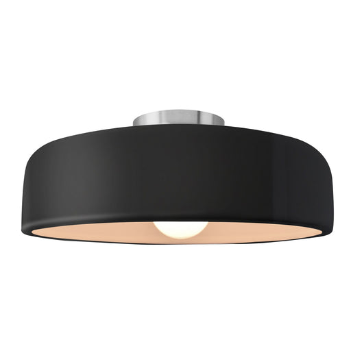 Radiance One Light Semi-Flush Mount Gloss Black w/ Matte White