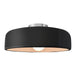 Justice Designs - CER-6345-BKMT-NCKL - One Light Semi-Flush Mount - Radiance - Gloss Black w/ Matte White