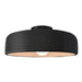Justice Designs - CER-6345-BLK-MBLK - One Light Semi-Flush Mount - Radiance - Gloss Black