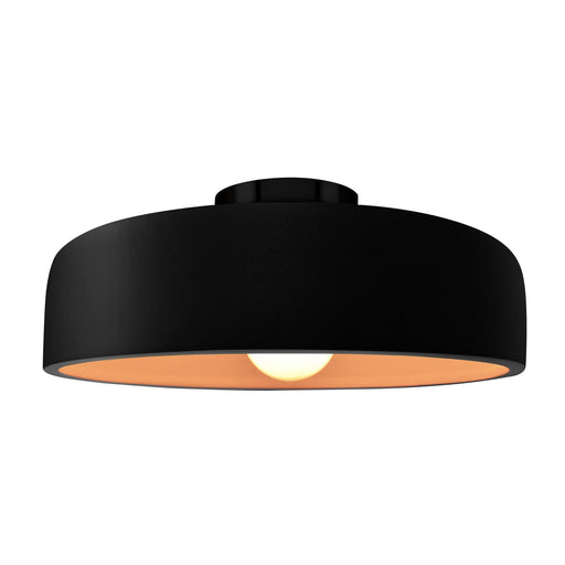 Radiance One Light Semi-Flush Mount Carbon Matte Black w/ Champagne Gold