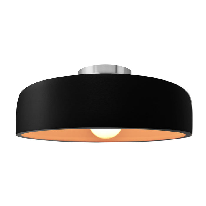 Justice Designs - CER-6345-CBGD-NCKL - One Light Semi-Flush Mount - Radiance - Carbon Matte Black w/ Champagne Gold