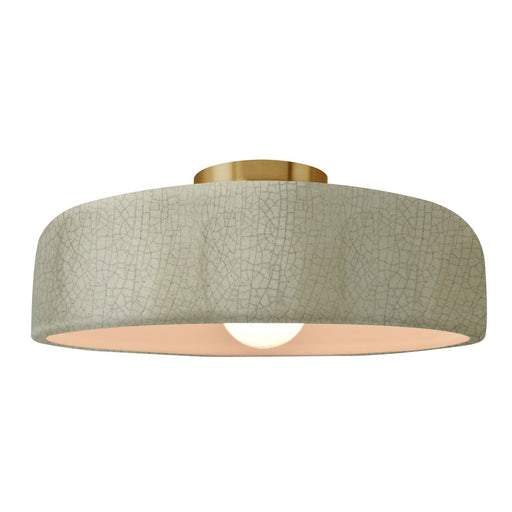 Radiance One Light Semi-Flush Mount Celadon Green Crackle