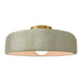 Justice Designs - CER-6345-CKC-BRSS - One Light Semi-Flush Mount - Radiance - Celadon Green Crackle