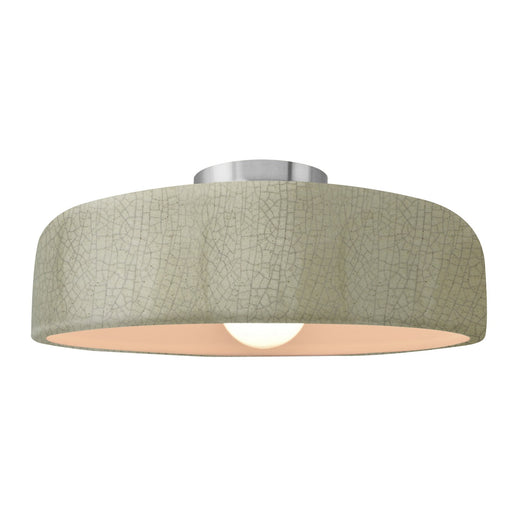 Radiance One Light Semi-Flush Mount Celadon Green Crackle