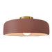 Justice Designs - CER-6345-CLAY-BRSS - One Light Semi-Flush Mount - Radiance - Canyon Clay