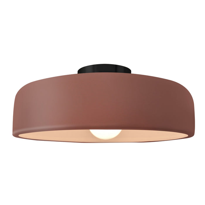 Justice Designs - CER-6345-CLAY-MBLK - One Light Semi-Flush Mount - Radiance - Canyon Clay
