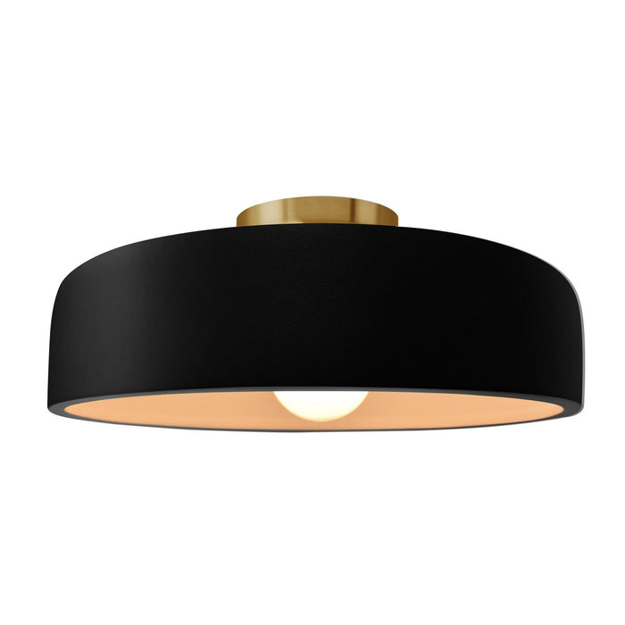 Justice Designs - CER-6345-CRB-BRSS - One Light Semi-Flush Mount - Radiance - Carbon - Matte Black