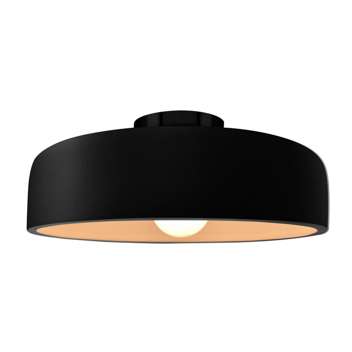 Justice Designs - CER-6345-CRB-MBLK - One Light Semi-Flush Mount - Radiance - Carbon - Matte Black