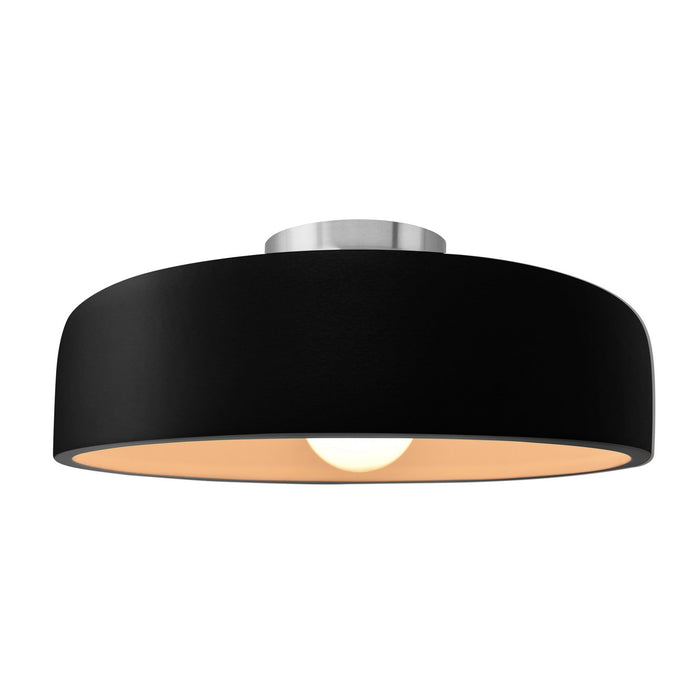 Justice Designs - CER-6345-CRB-NCKL - One Light Semi-Flush Mount - Radiance - Carbon - Matte Black
