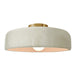 Justice Designs - CER-6345-CRK-BRSS - One Light Semi-Flush Mount - Radiance - White Crackle