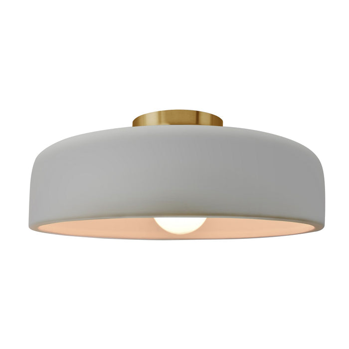 Justice Designs - CER-6345-MAT-BRSS - One Light Semi-Flush Mount - Radiance - Matte White