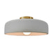 Justice Designs - CER-6345-MAT-BRSS - One Light Semi-Flush Mount - Radiance - Matte White