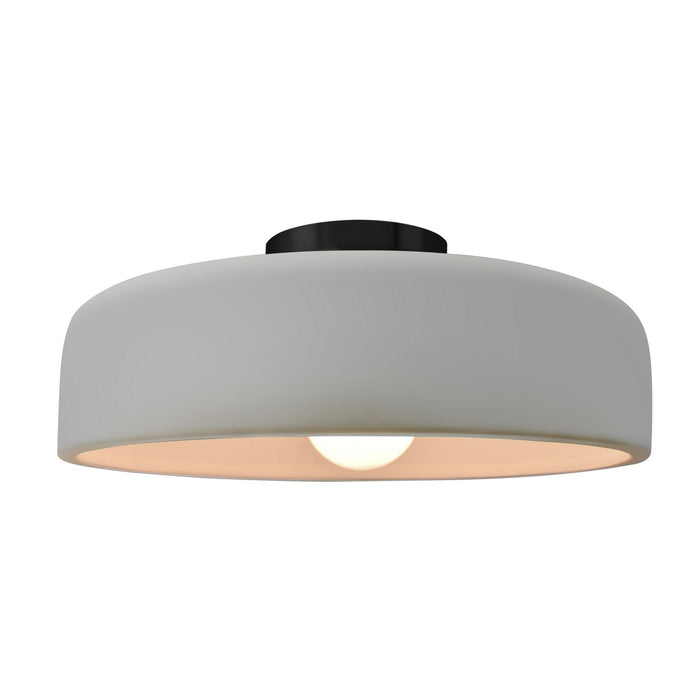 Justice Designs - CER-6345-MAT-MBLK - One Light Semi-Flush Mount - Radiance - Matte White