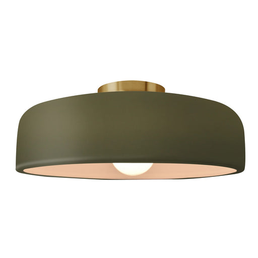 Radiance One Light Semi-Flush Mount Matte Green