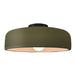 Justice Designs - CER-6345-MGRN-MBLK - One Light Semi-Flush Mount - Radiance - Matte Green