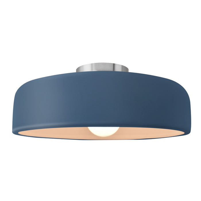 Justice Designs - CER-6345-MID-NCKL - One Light Semi-Flush Mount - Radiance - Midnight Sky