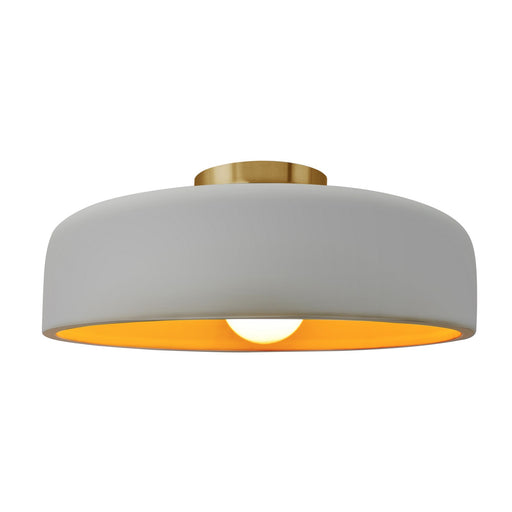 Radiance One Light Semi-Flush Mount Matte White w/ Champagne Gold