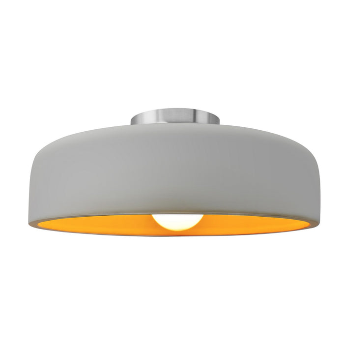 Justice Designs - CER-6345-MTGD-NCKL - One Light Semi-Flush Mount - Radiance - Matte White w/ Champagne Gold