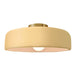 Justice Designs - CER-6345-MYLW-BRSS - One Light Semi-Flush Mount - Radiance - Muted Yellow