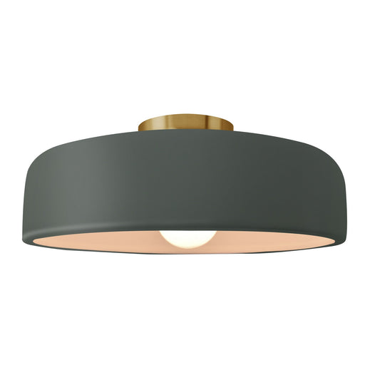 Radiance One Light Semi-Flush Mount Pewter Green