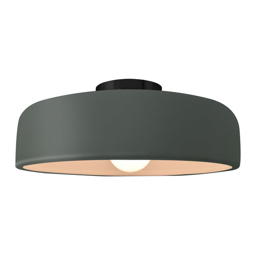 Radiance One Light Semi-Flush Mount Pewter Green