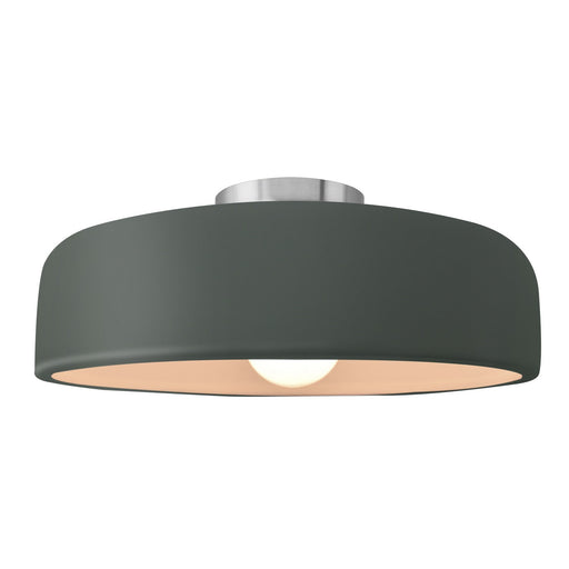 Radiance One Light Semi-Flush Mount Pewter Green