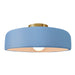 Justice Designs - CER-6345-SKBL-BRSS - One Light Semi-Flush Mount - Radiance - Sky Blue
