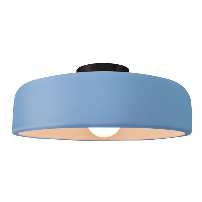 Justice Designs - CER-6345-SKBL-MBLK - One Light Semi-Flush Mount - Radiance - Sky Blue