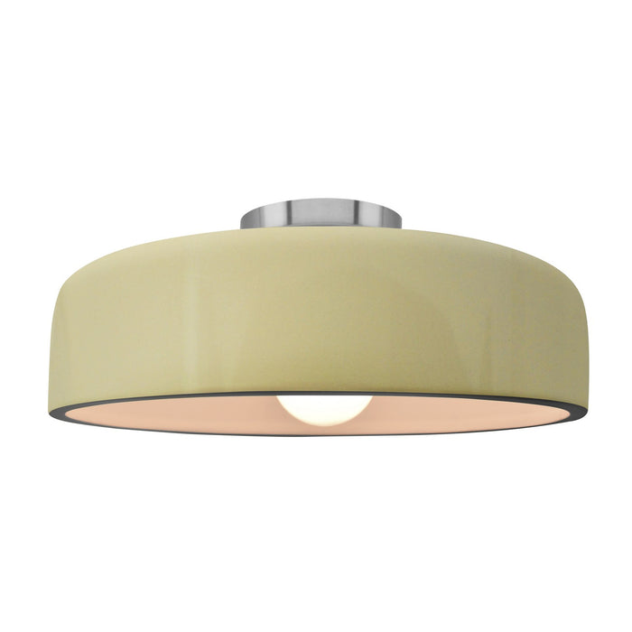 Justice Designs - CER-6345-VAN-NCKL - One Light Semi-Flush Mount - Radiance - Vanilla (Gloss)