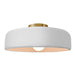 Justice Designs - CER-6345-WHT-BRSS - One Light Semi-Flush Mount - Radiance - Gloss White