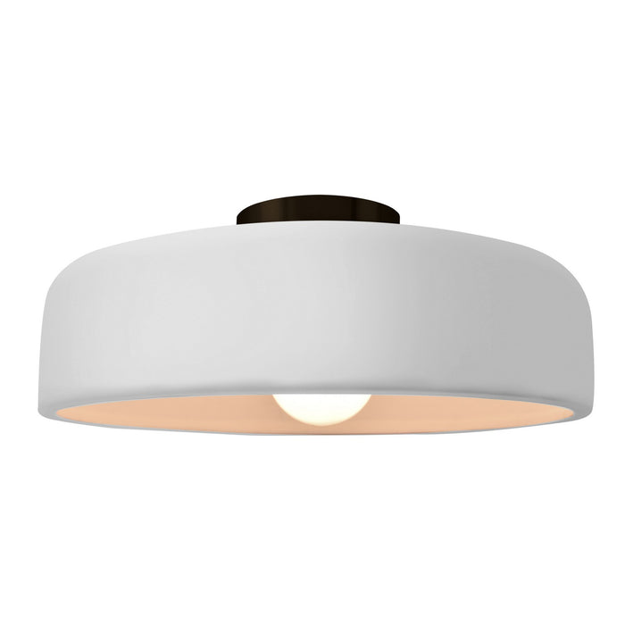 Justice Designs - CER-6345-WHT-MBLK - One Light Semi-Flush Mount - Radiance - Gloss White