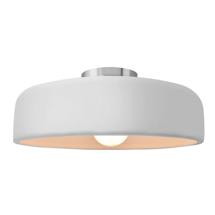Justice Designs - CER-6345-WHT-NCKL - One Light Semi-Flush Mount - Radiance - Gloss White