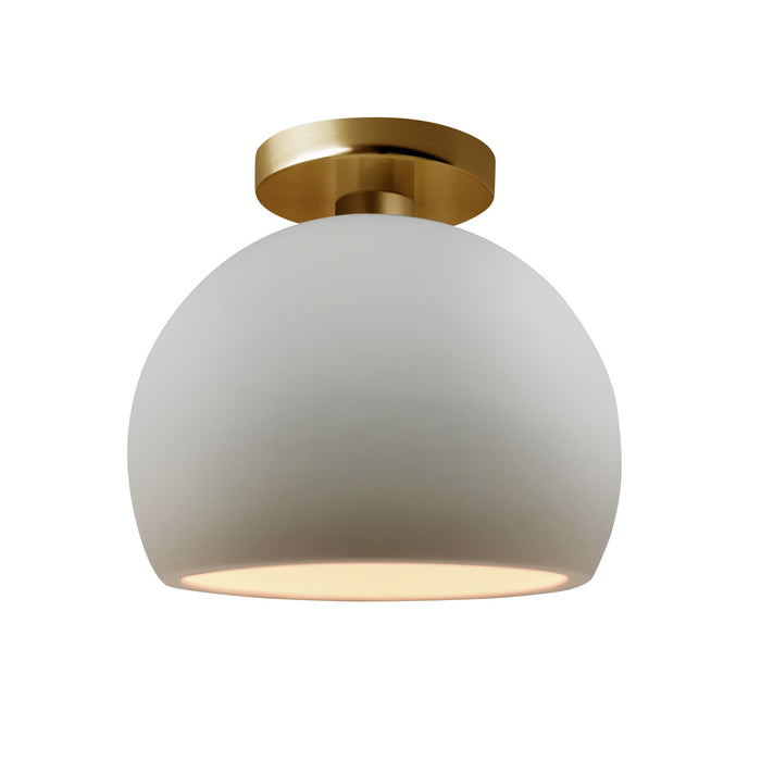 Justice Designs - CER-6350-BIS-BRSS - One Light Semi-Flush Mount - Radiance - Bisque