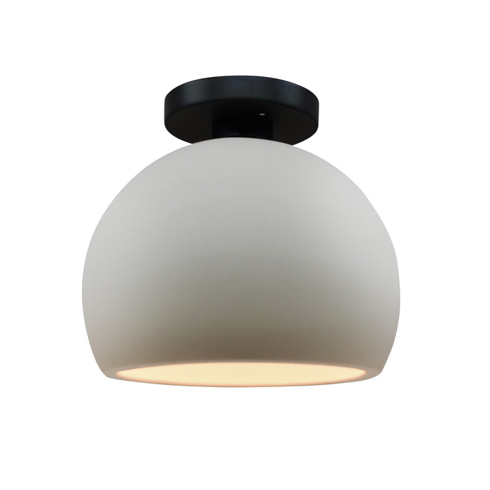 Justice Designs - CER-6350-BIS-MBLK - One Light Semi-Flush Mount - Radiance - Bisque