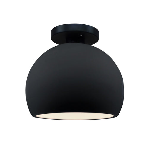 Radiance One Light Semi-Flush Mount Gloss Black w/ Matte White