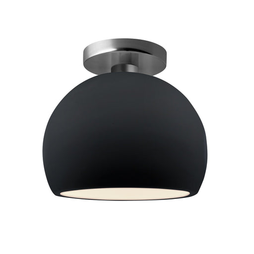 Radiance One Light Semi-Flush Mount Gloss Black w/ Matte White