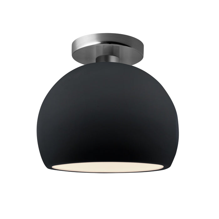 Justice Designs - CER-6350-BKMT-NCKL - One Light Semi-Flush Mount - Radiance - Gloss Black w/ Matte White