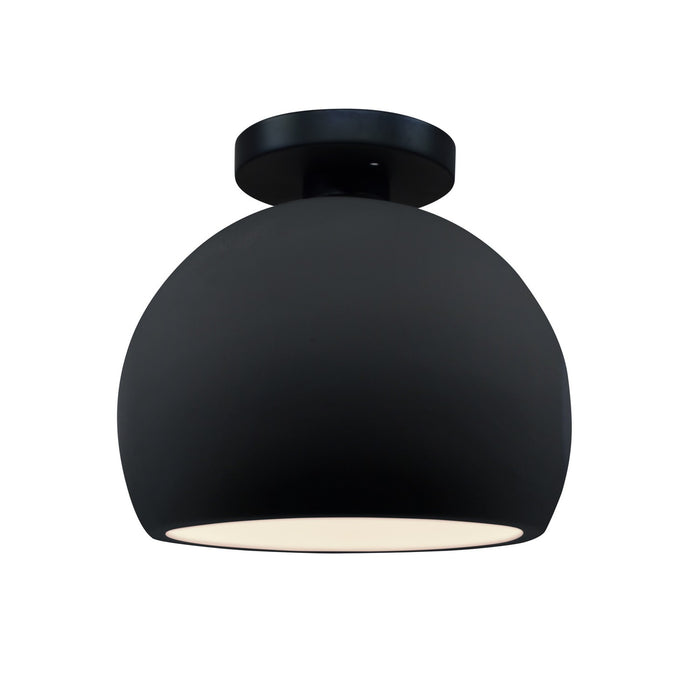 Justice Designs - CER-6350-BLK-MBLK - One Light Semi-Flush Mount - Radiance - Gloss Black