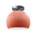 Justice Designs - CER-6350-BSH-NCKL - One Light Semi-Flush Mount - Radiance - Gloss Blush