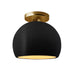 Justice Designs - CER-6350-CBGD-BRSS - One Light Semi-Flush Mount - Radiance - Carbon Matte Black w/ Champagne Gold