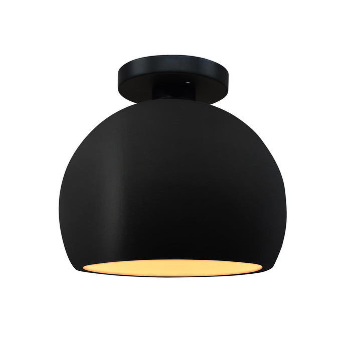 Justice Designs - CER-6350-CBGD-MBLK - One Light Semi-Flush Mount - Radiance - Carbon Matte Black w/ Champagne Gold