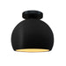 Justice Designs - CER-6350-CBGD-MBLK - One Light Semi-Flush Mount - Radiance - Carbon Matte Black w/ Champagne Gold
