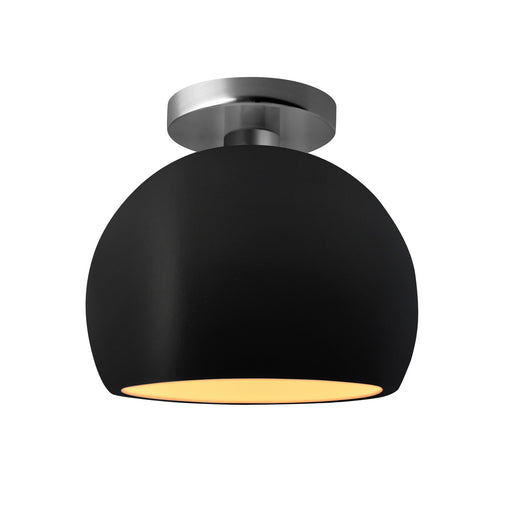 Radiance One Light Semi-Flush Mount Carbon Matte Black w/ Champagne Gold