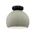 Justice Designs - CER-6350-CKC-MBLK - One Light Semi-Flush Mount - Radiance - Celadon Green Crackle
