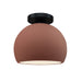Justice Designs - CER-6350-CLAY-MBLK - One Light Semi-Flush Mount - Radiance - Canyon Clay