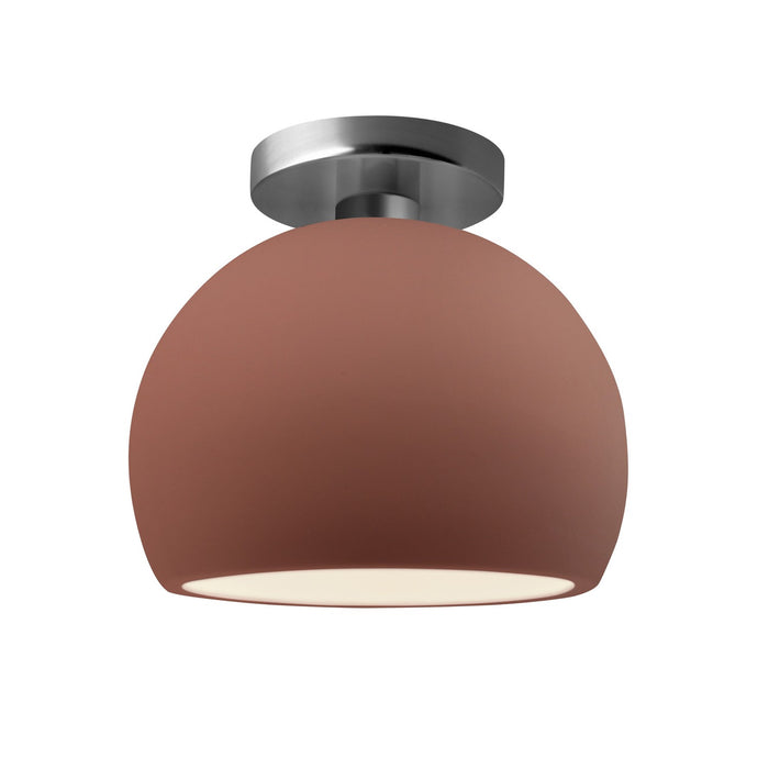Justice Designs - CER-6350-CLAY-NCKL - One Light Semi-Flush Mount - Radiance - Canyon Clay