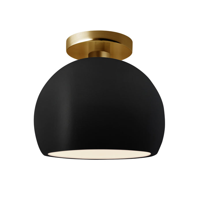 Justice Designs - CER-6350-CRB-BRSS - One Light Semi-Flush Mount - Radiance - Carbon - Matte Black